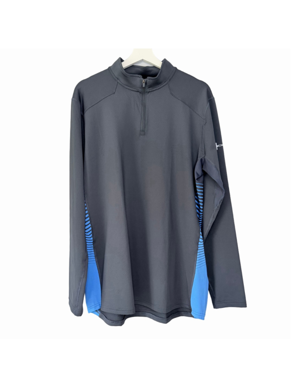 Under Armour New ColdGear Reactor 1/4 Zip Fitted Pullover Men's XL Grey Blue